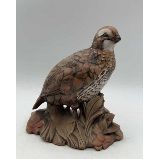 VTG Quail Bird Figurine 7.25" Hand-Painted Ceramic Wildlife Decor Nature Scene