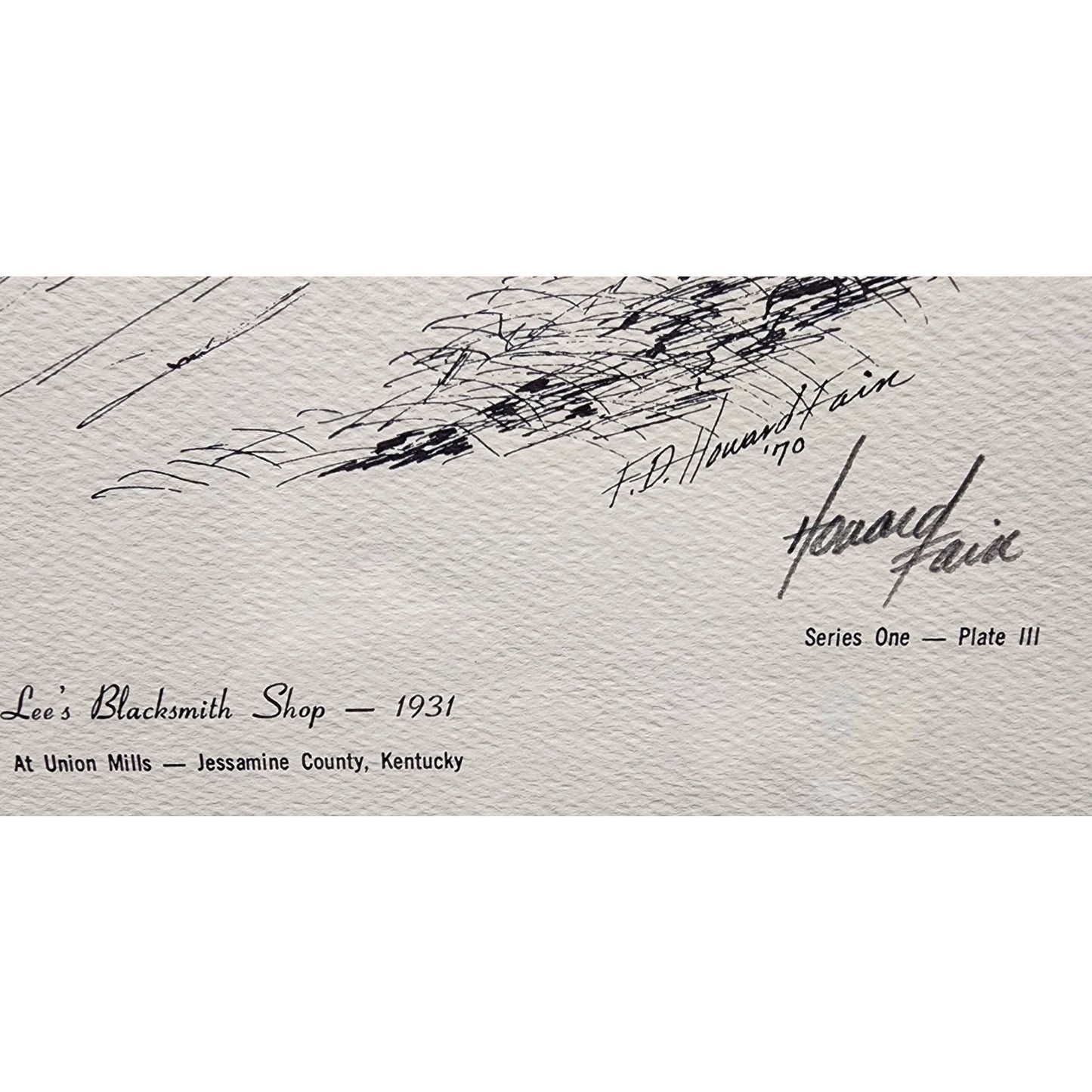 The Nostalgic Jessamine County Past Prints Series One, Signed Howard Fain, 1970 Set Framed