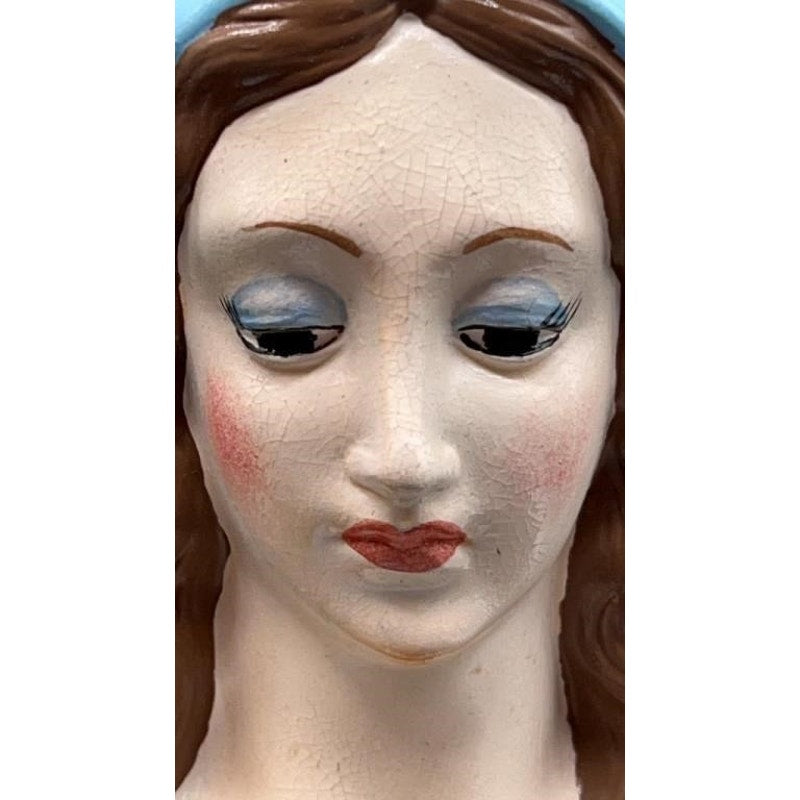 VTG Holland Mold Jesus & Mary Hand-Painted Ceramic Busts 5×3.75×7″