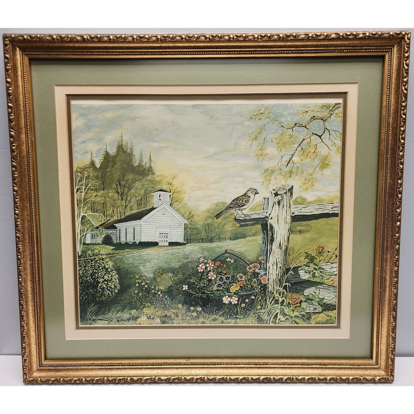His Eye Is On The Sparrow Signed Lithograph by Jim Hamilton 177/500 Framed Art