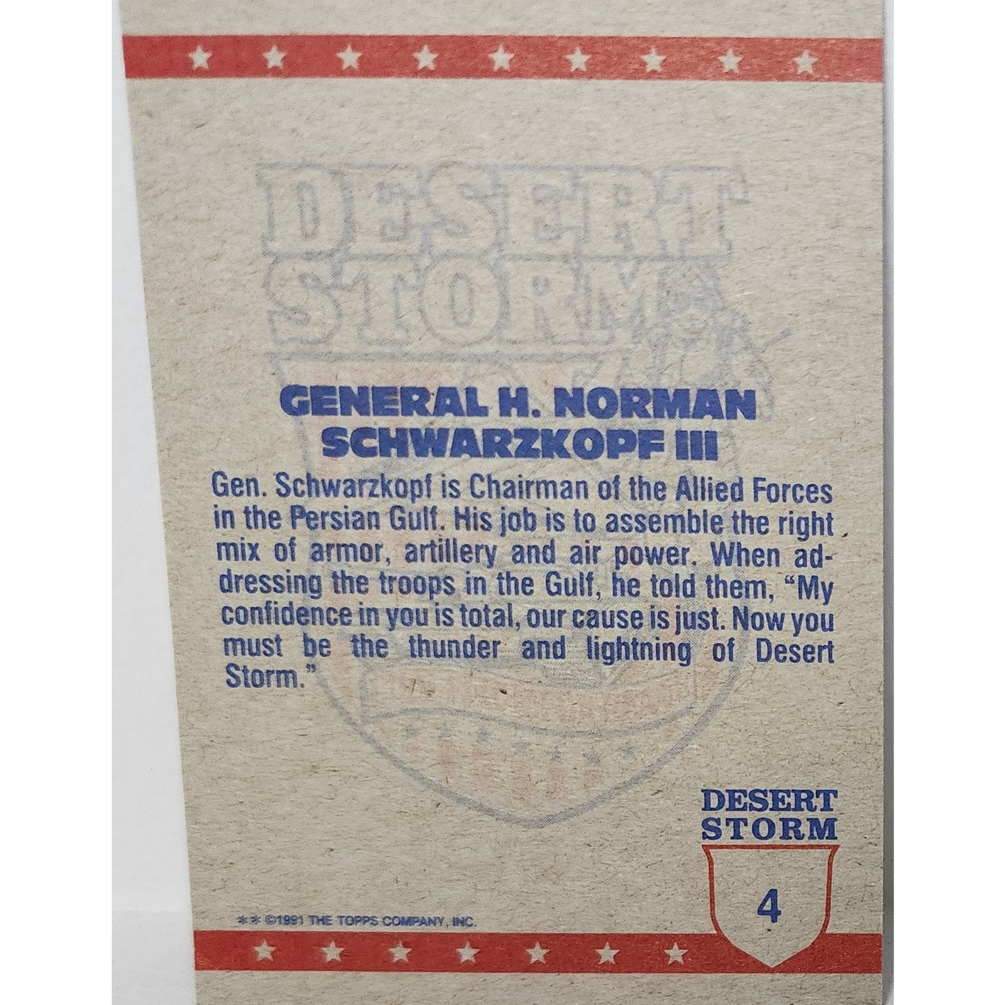 1991 Topps Desert Storm 66 Card Set w/ Box – Bush, Powell, Jets, Missiles, Rare