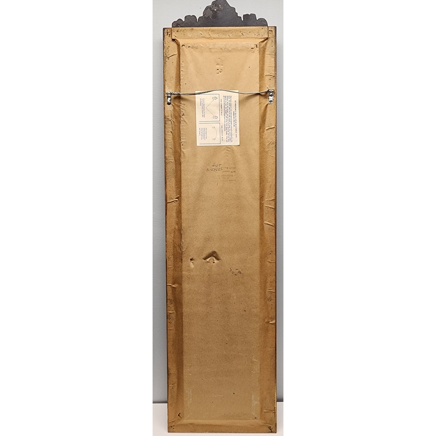 Vintage Beveled Glass Mirror – Ornate Gold Wood Frame, 44” Tall Elegant Design