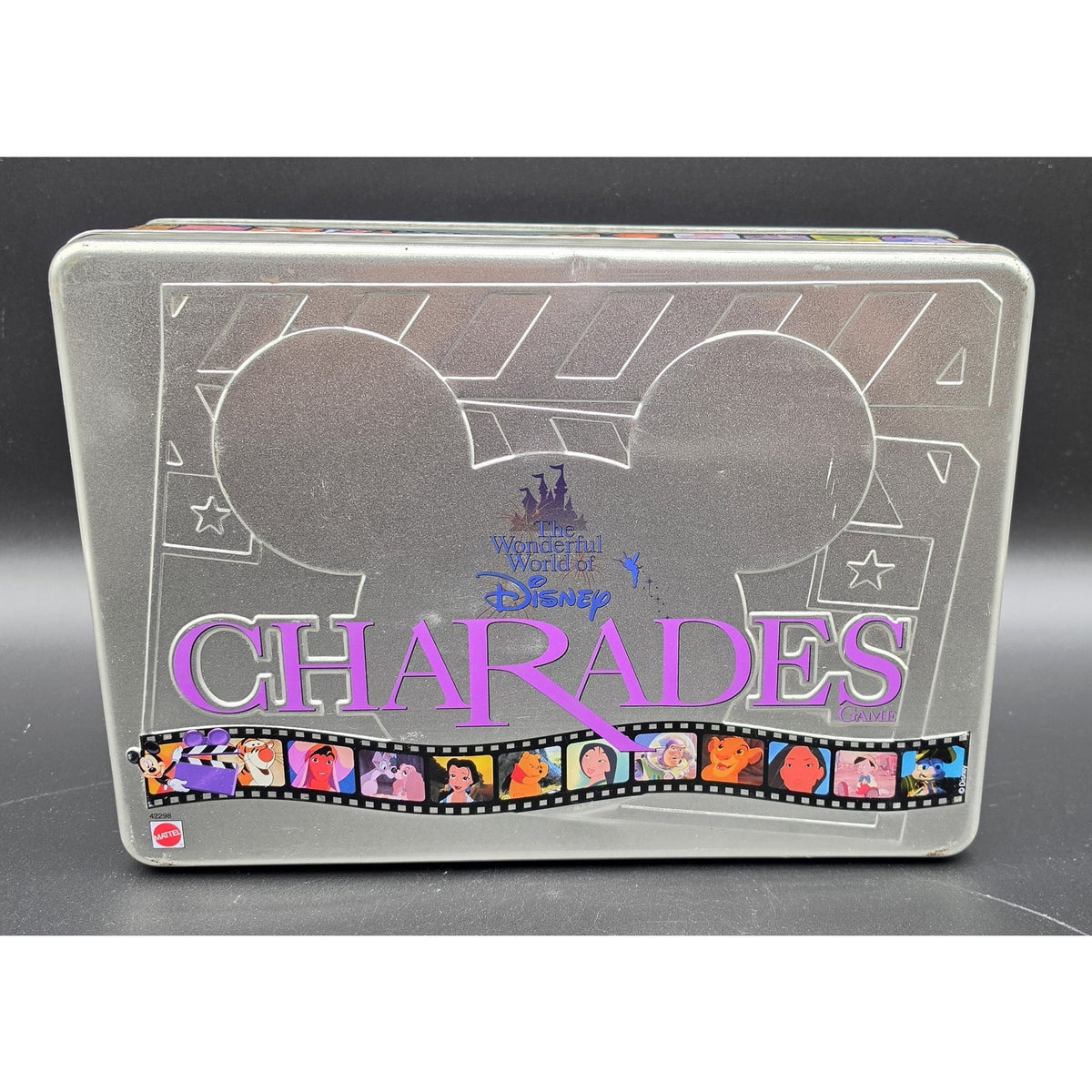 Vintage 1999 Disney Charades Board Game Mattel Metallic Tin Box Complete Set
