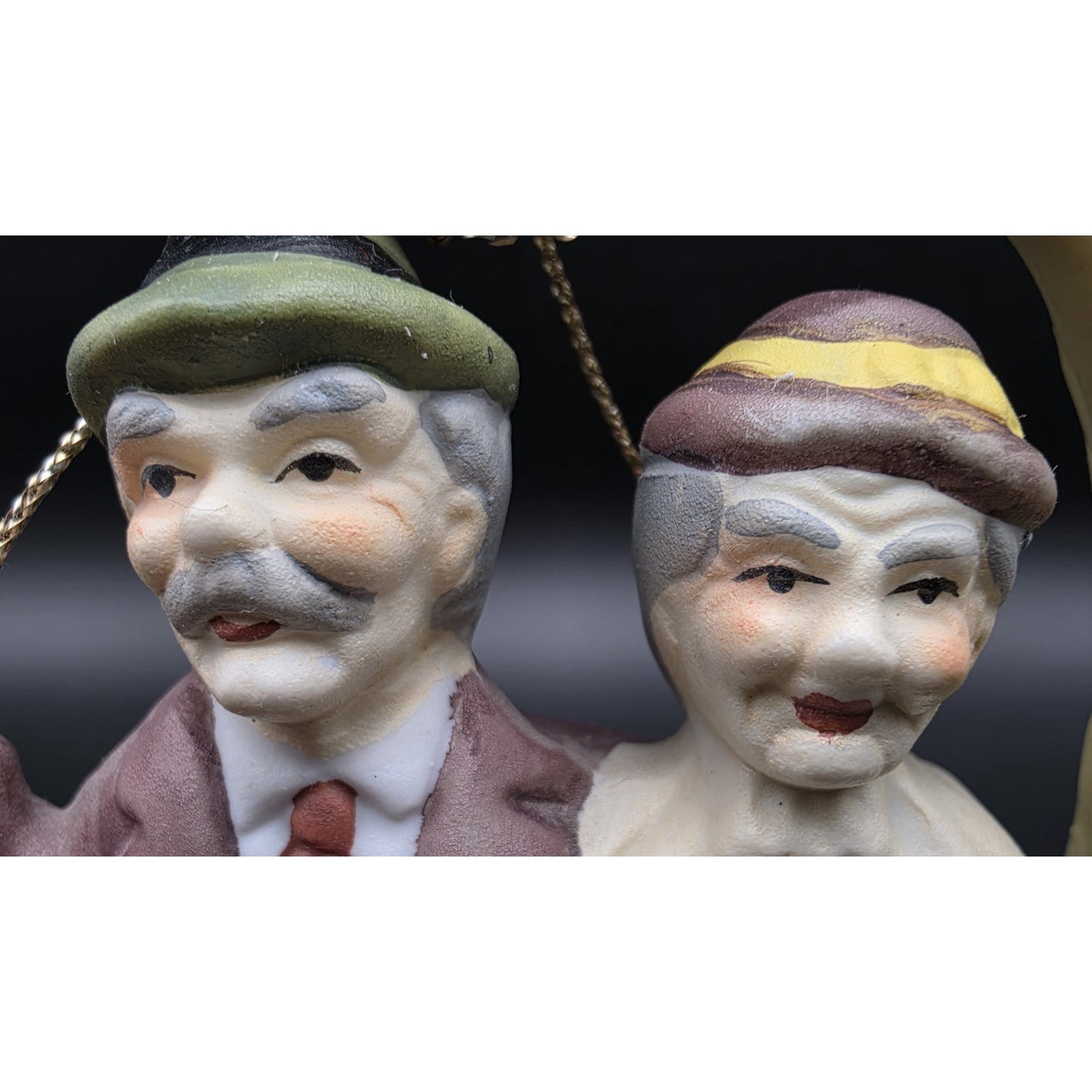 1994 Porcelain Music Box Elderly Couple Swing Rotates 360° Through The Years