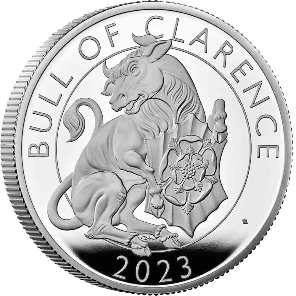 2023 1 oz Proof .999 Silver British Bull of Clarence AND £5 BU Coins w/ OGP/COAs