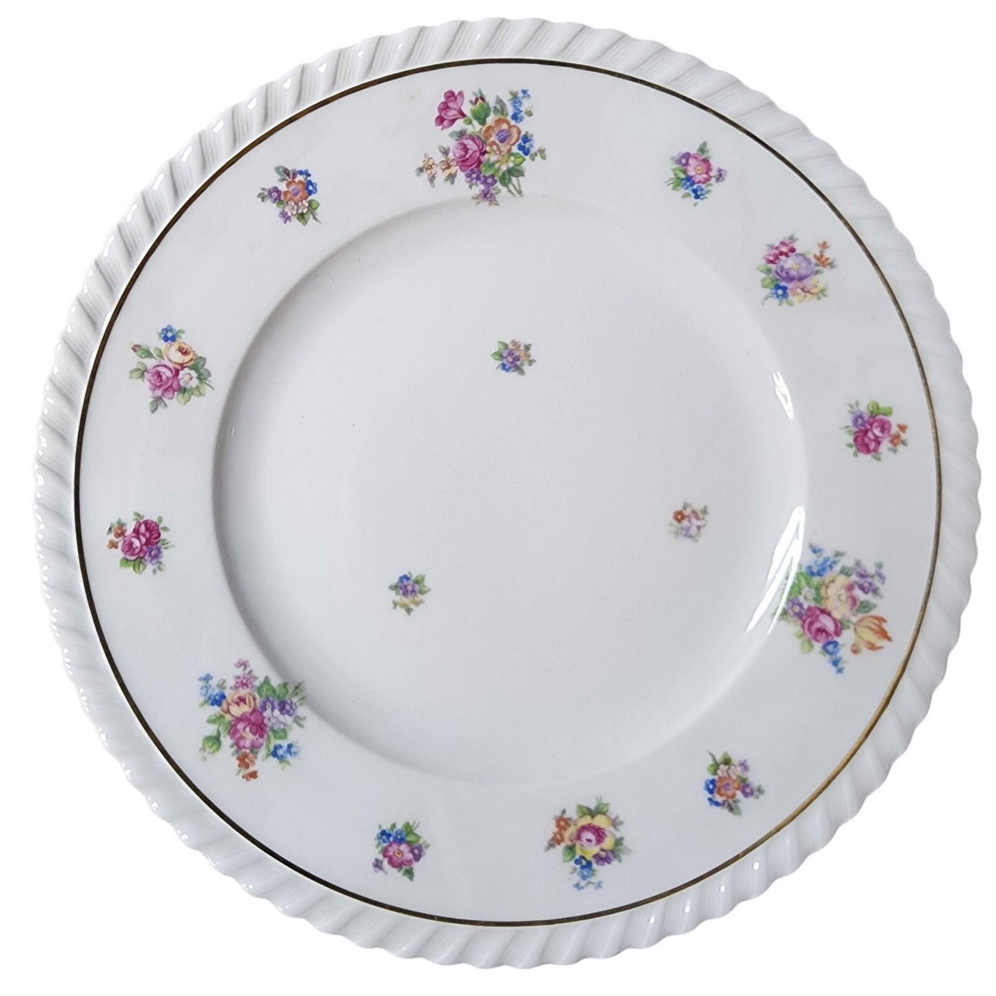 Vtg Franconia Krautheim Selb Bavaria Gretchen 24pc Floral Set Gold Scalloped