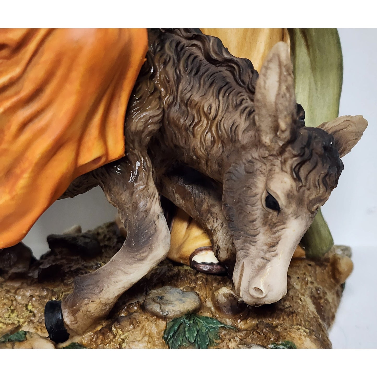 Vintage Holy Family Figurine Mary Joseph Baby Jesus Hand Painted 10.75" Heavy