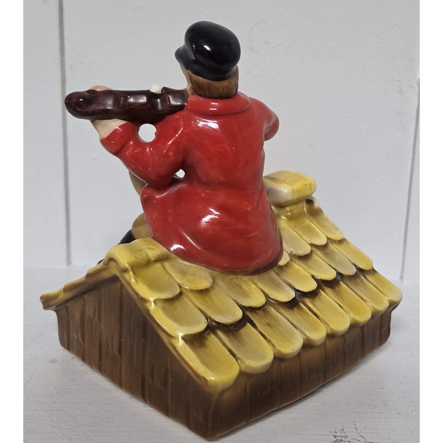 Vintage Fiddler on the Roof Handpaint Ceramic Music Box Rotating Sunrise Sunset