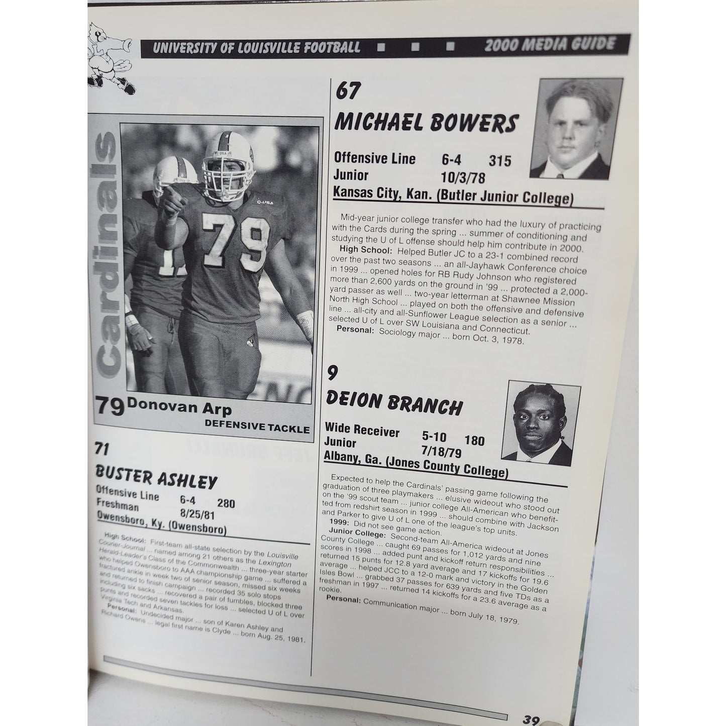 Louisville 2000 Cardinal Football Book 200 Pages Stats Photos Coach John Smith