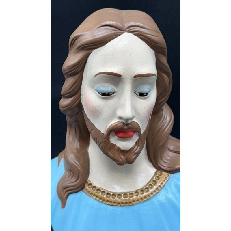 VTG Holland Mold Jesus & Mary Hand-Painted Ceramic Busts 5×3.75×7″
