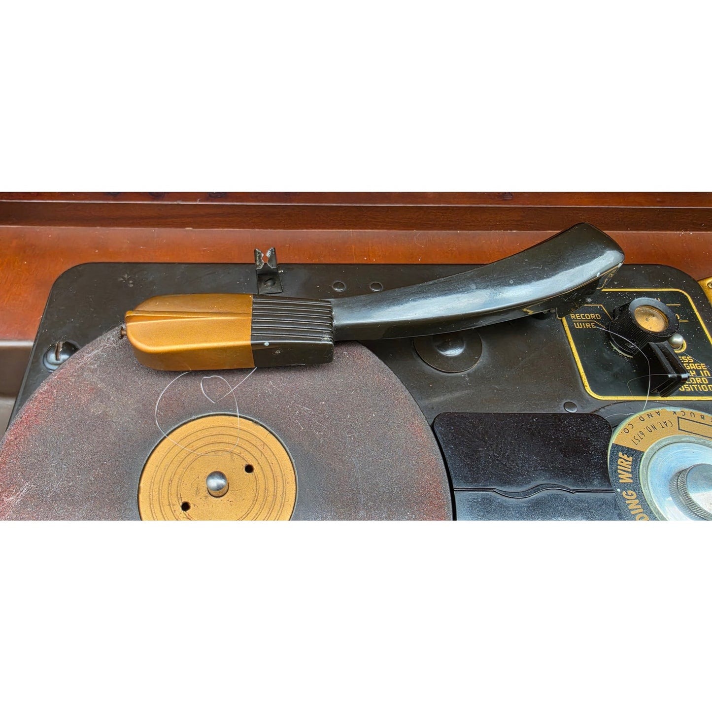 1949 Silvertone 8086B Wire Recorder AM Tube Radio Phono Untested w/ Wire