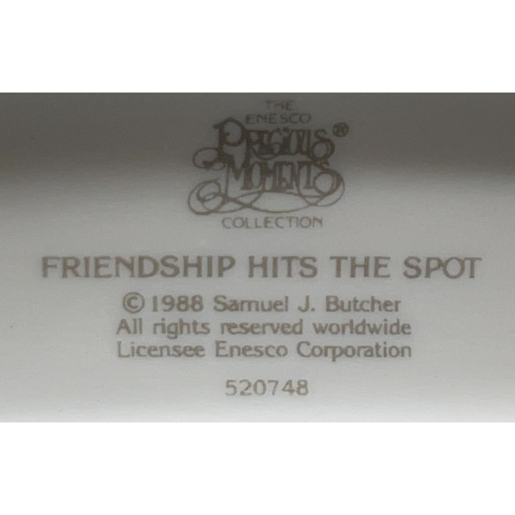 VTG Enesco Precious Moments Figurine 1988 “Friendship Hits The Spot” Tea Party