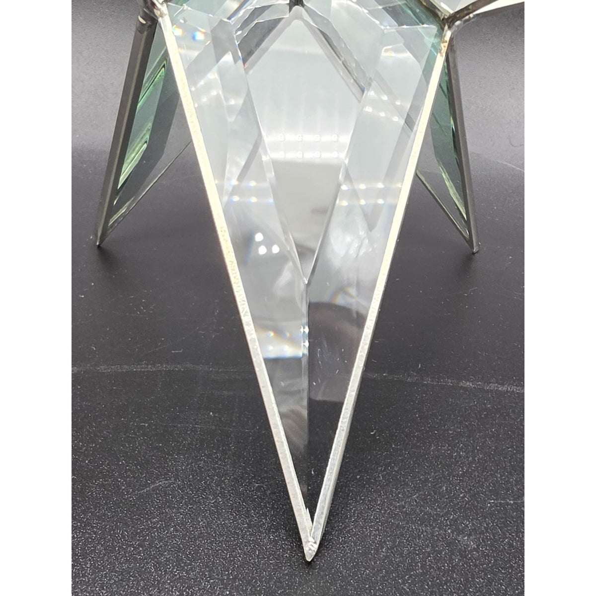Vintage Artique Lexington Beveled Jade Glass 3D Moravian Star Suncatcher Boxed
