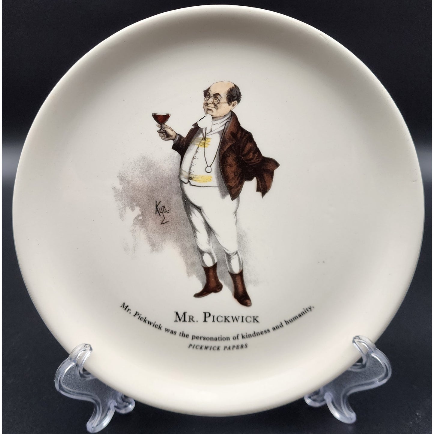 Invento Charles Dickens Hand Colored Plates Set of 5 7" Characters England, VTG