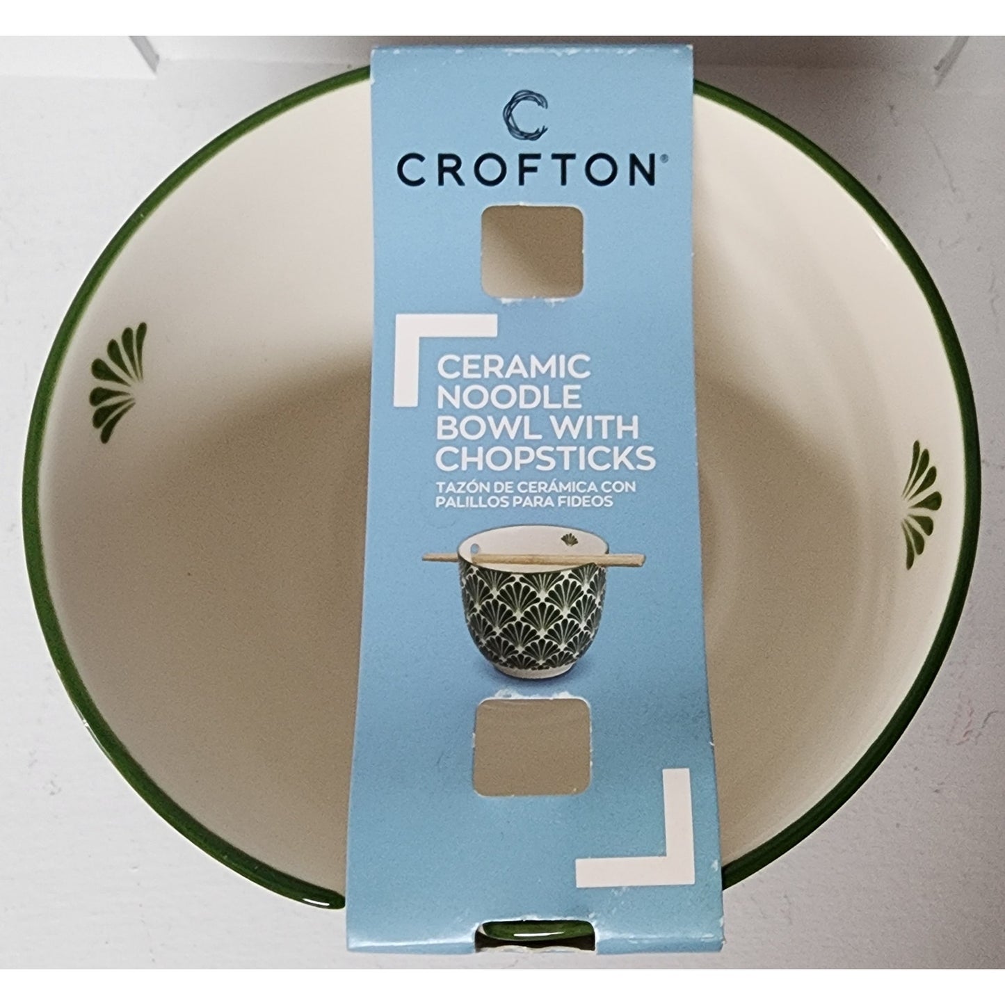 Vintage Crofton Stoneware Noodle Bowl w/ Chopsticks 5.3" Dia Microwave Safe -New
