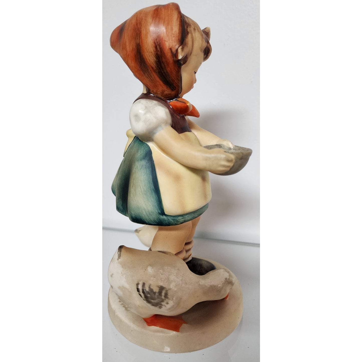 Hummel Goebel Figurine “Be Patient” TMK-2 Full Bee Girl with Ducks 1950s 6.5"