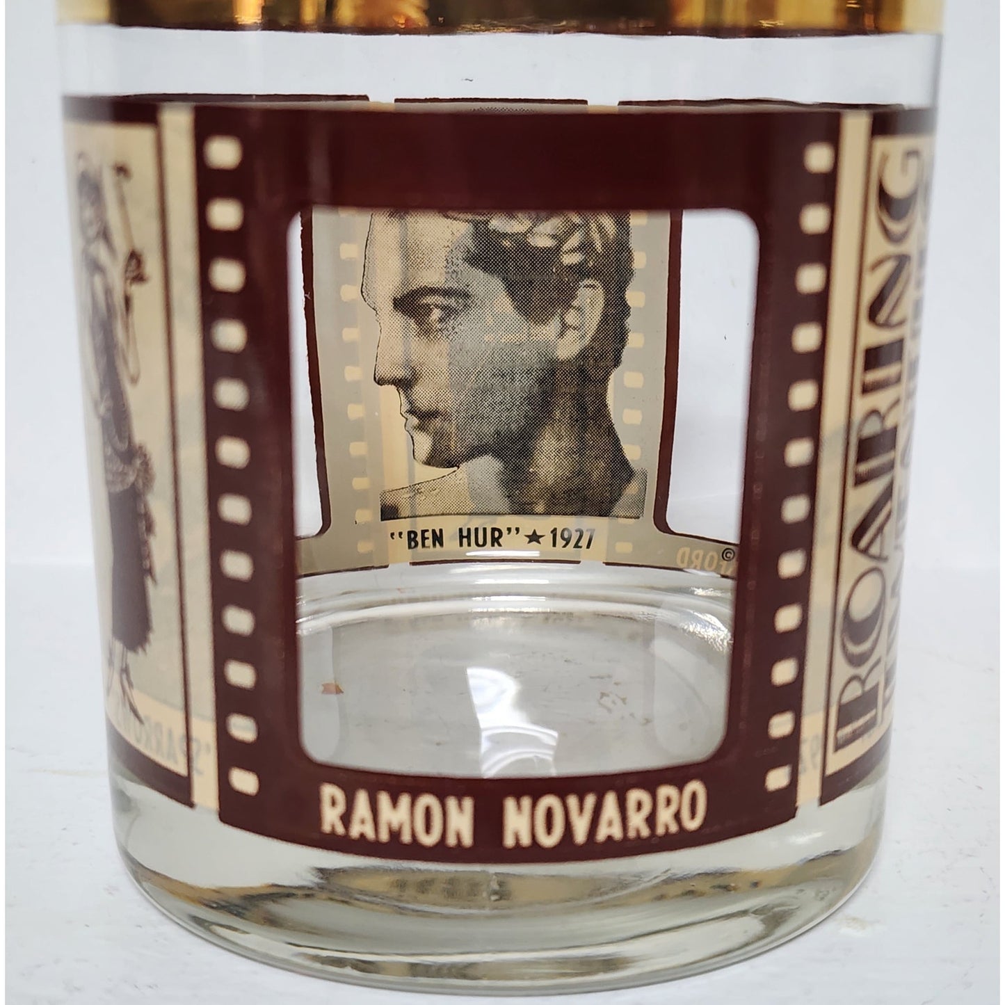 HouzeArt Roaring Twenties Filmstrip Glasses Set w/ Copper Rims Vintage