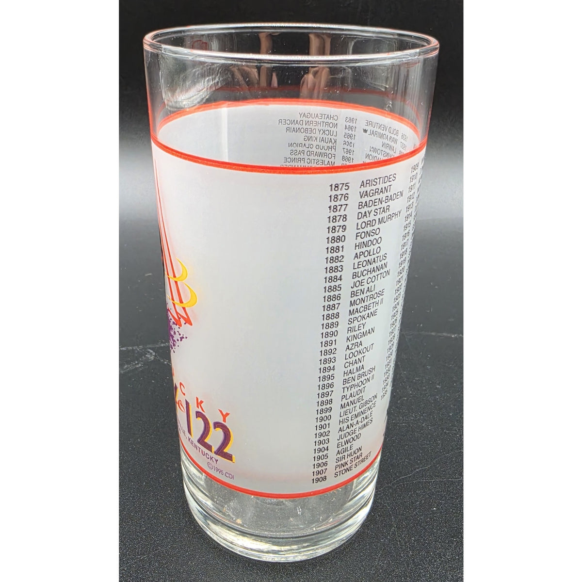 Vintage 1996 Kentucky Derby 122nd Glasses / Tumblers Set of 8 Churchill Downs