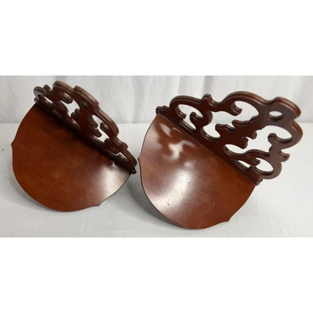 Vintage Butler Scroll Cut Wood Wall Shelf C101 – Ornate 13" Hanging Display