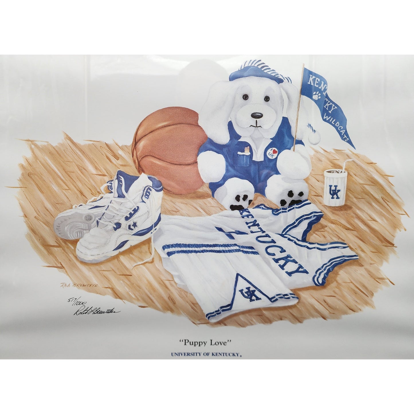 Puppy Love UK Wildcats Lithograph - Rob Brewster 517/1000 Framed Gold 24x18
