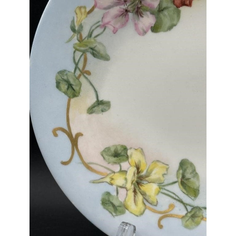 VTG J.P. France Limoges Hand Painted Floral Plate 8.25" Signed Lucy Ross 1903 RARE!