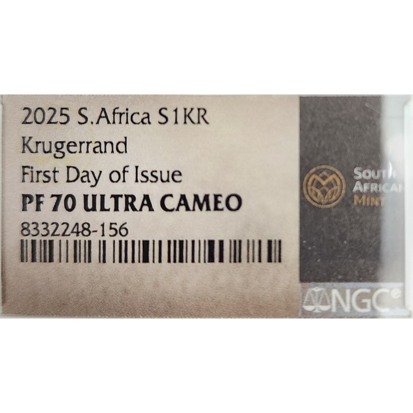 2025 SA Krugerrand PF70 FDOI NGC Fine Silver 1oz + Mini South Africa Flag Set
