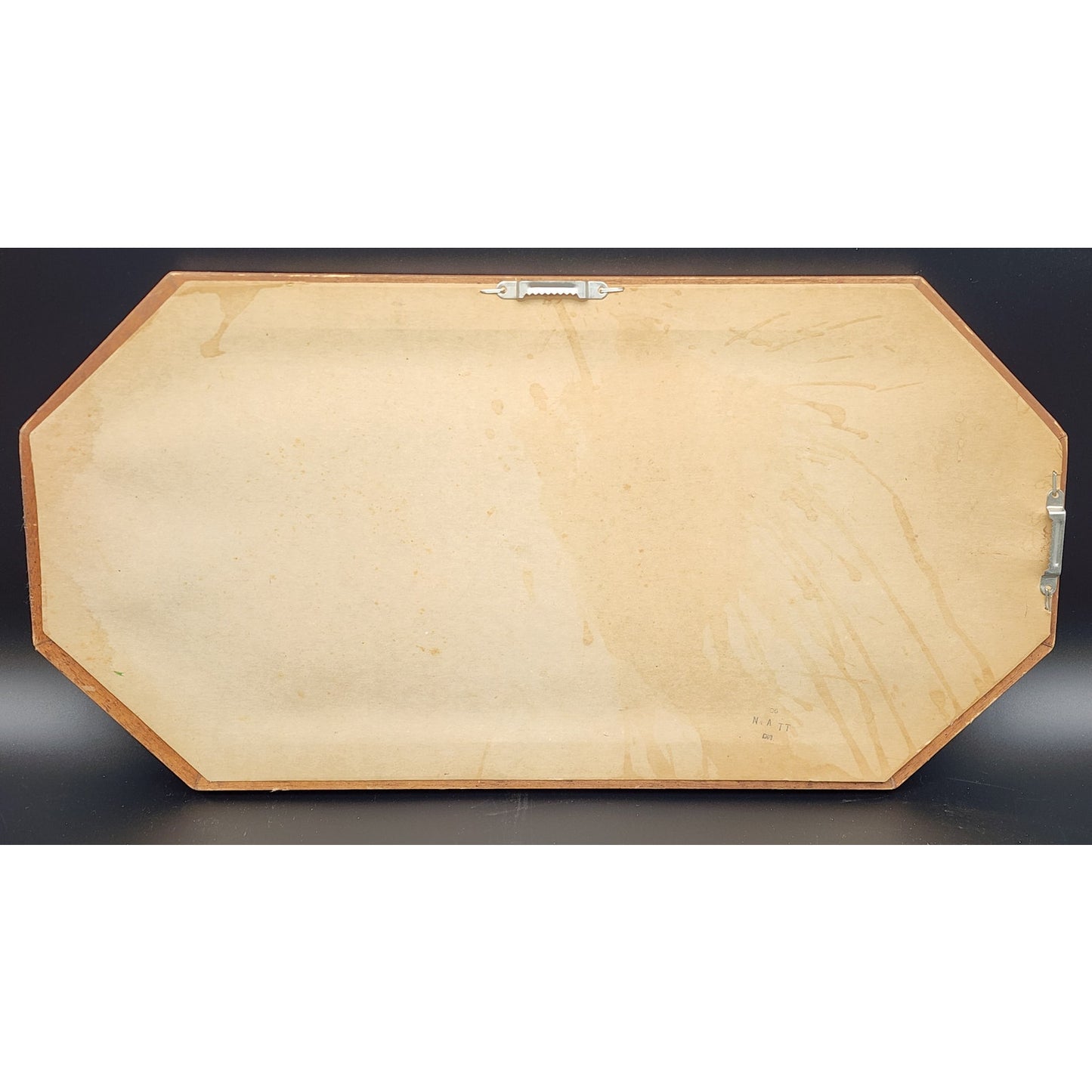 Vintage Solid Wood Octagon Mirror w/ Beveled Frame & Dual Hanging Options