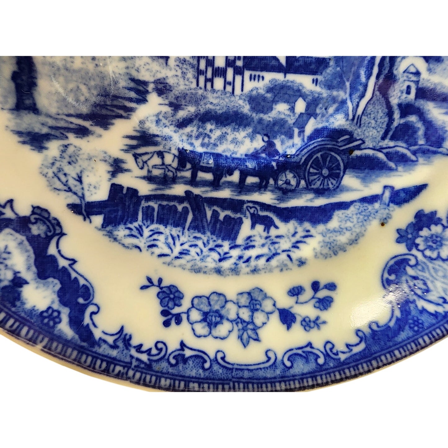 Vintage Blue & White Maruta China Occupied Japan 6 Teacups & 10 Saucers Set