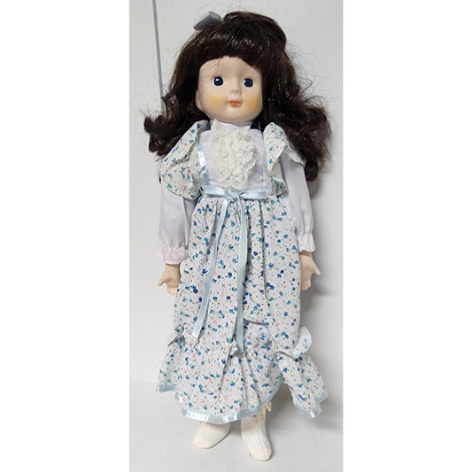 Vintage 16" Heirloom Porcelain Doll “Vicky” TH‑39 w/ Original Box – Floral Dress