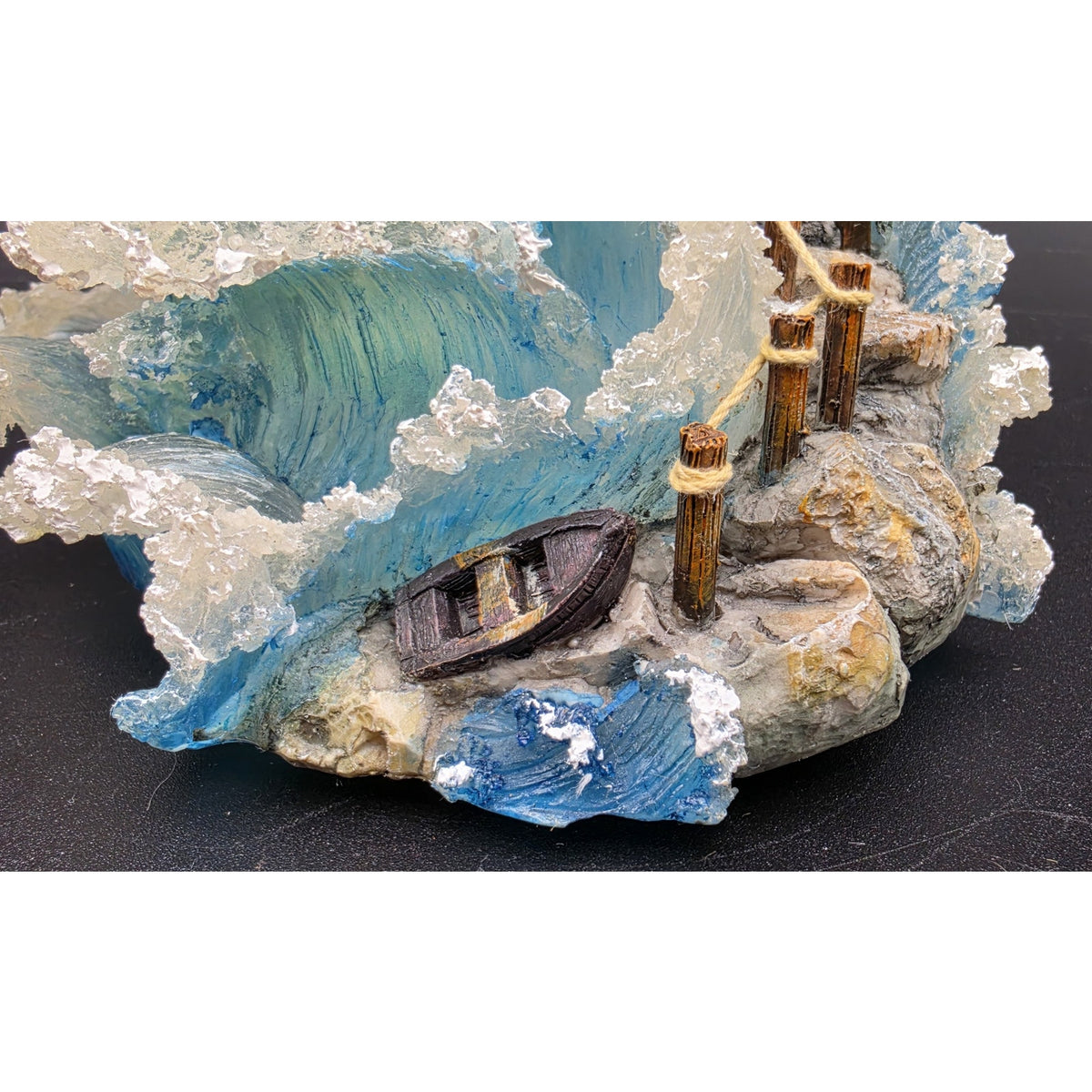 Vintage Light Up Musical Lighthouse Ocean Figurine Ship in Globe Lighted Statue