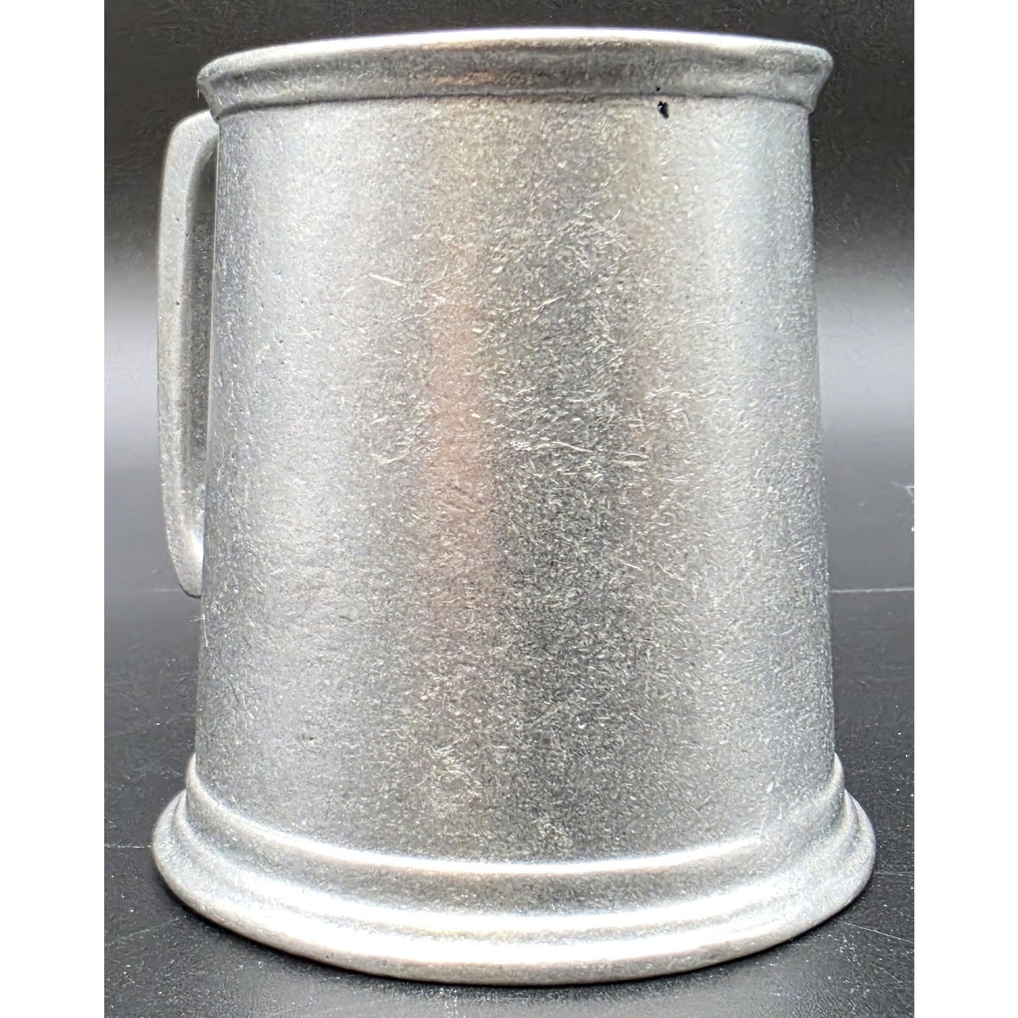 Vintage Solid Pewter Alphabet Cup Mug Heavy Metal ABC Hornbook Sampler Style