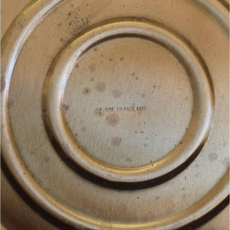 Vtg Pair British Brass Bed Warmers w/ Wooden Handles Pub Bar Scene - England