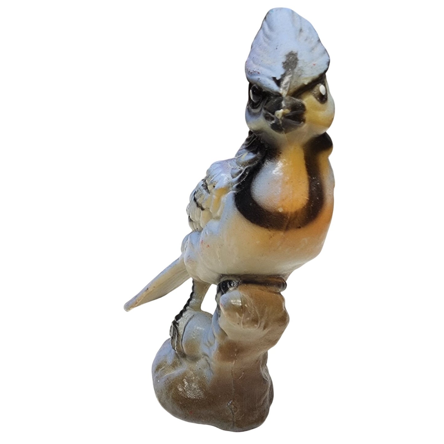 Set of 4 Vintage Hand Painted Porcelain Bird Figurines Japan Blue Jay