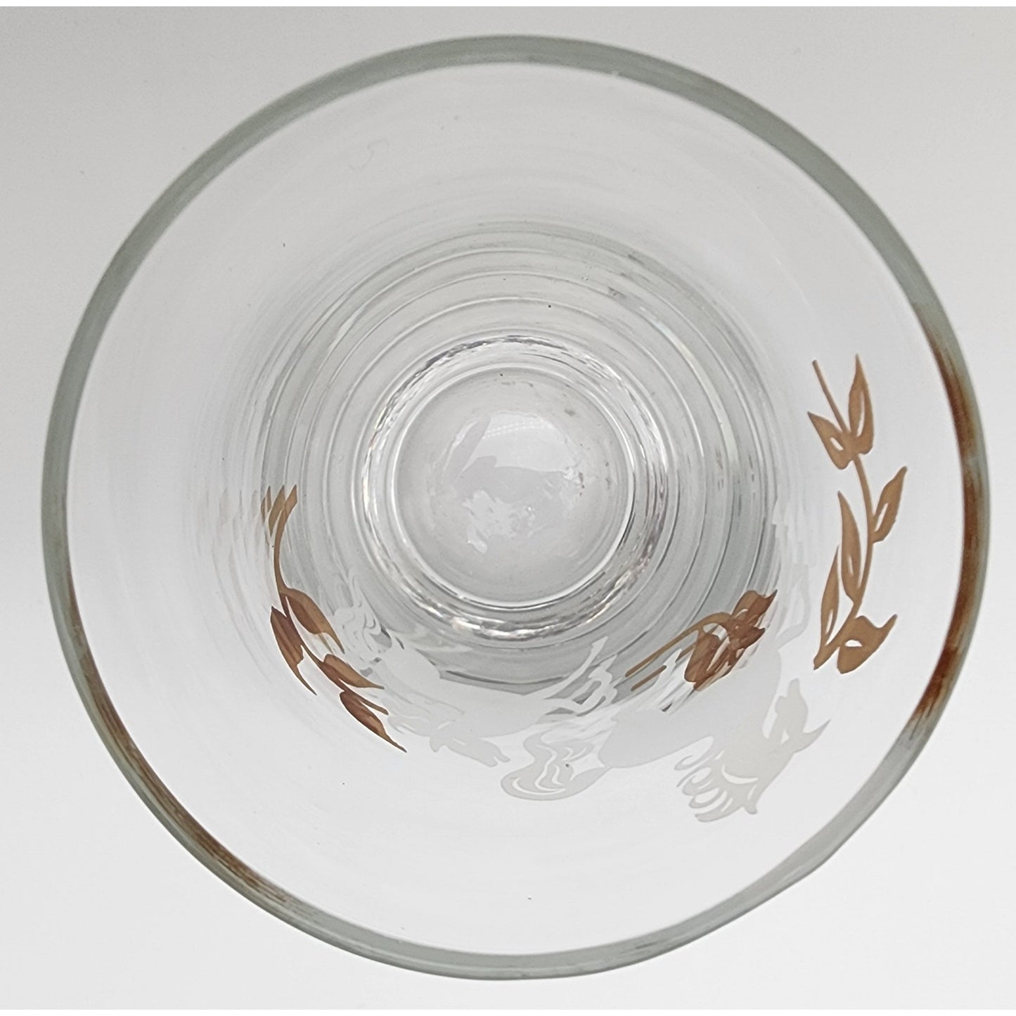 Libbey Prancing Colts Tumblers Set of 4 22K Gold Frosted Horses 1960s Vintage