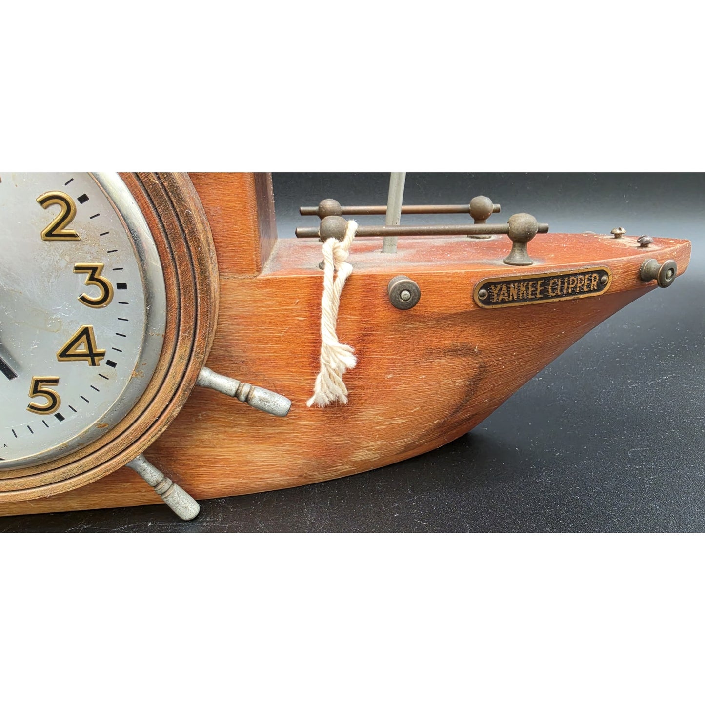Vintage Yankee Clipper Ship Clock Sessions MasterCrafters Wood & Steel Nonworking