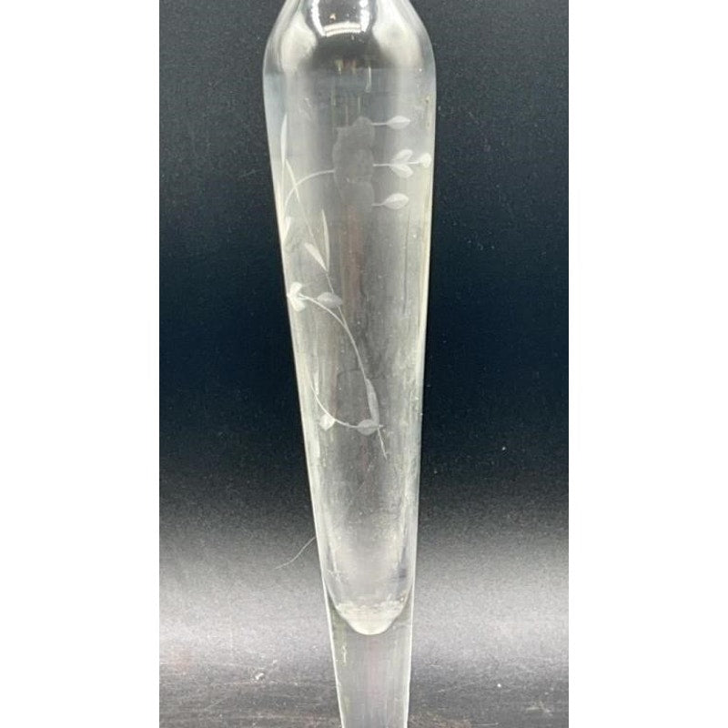 Princess House Heritage Crystal Vases Flared & Bud Etched Flowers Vintage