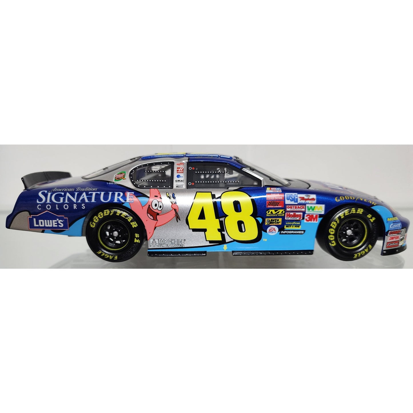 2003 Jimmie Johnson #48 Lowe’s SpongeBob Platinum 1:24 Diecast Monte Carlo Bank w/ Gold Key LE