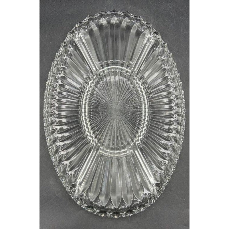 1980s Godinger Silver Plated Grape Oval Relish Tray w/ Glass Insert 16x12 VTG