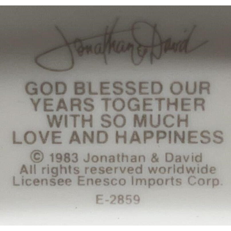 VTG Precious Moments Figurine 1983 Enesco Jonathan & David 40th Anniversary
