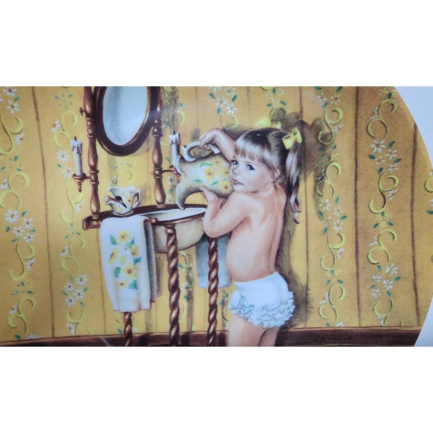 Amber Plate Glenice Yesterday’s Series Ltd Ed R.J. Ernst 8.25" Decorative VTG