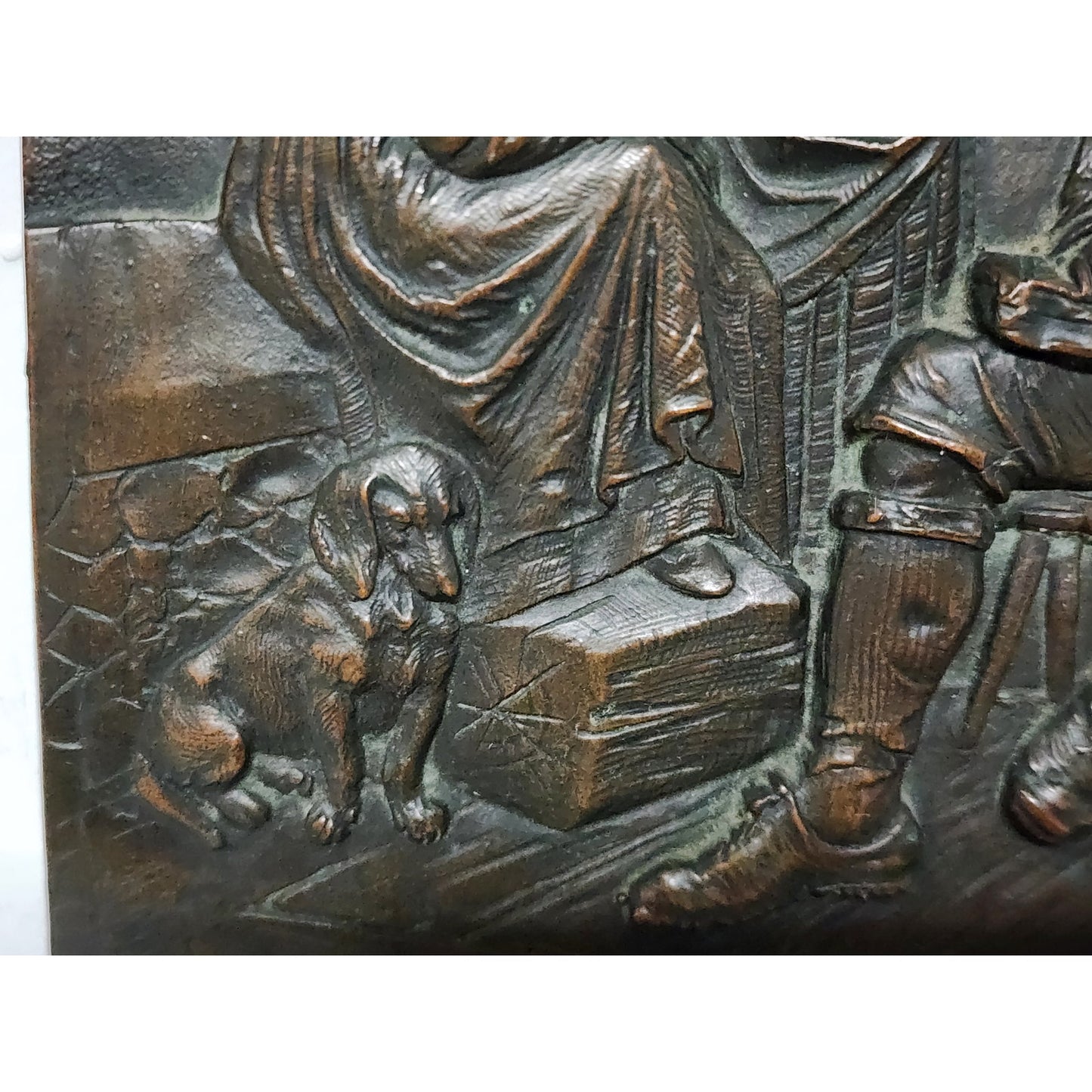 Vintage Embossed Copper Wall Art 8x5.75 Rustic Relief Panel w/ Hanger