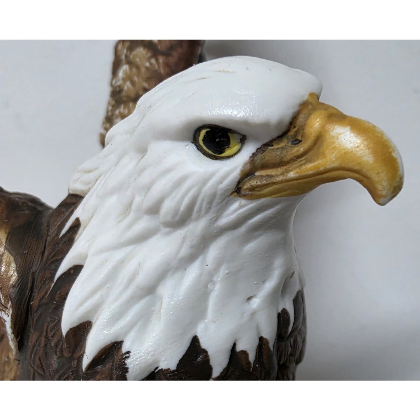 Vintage Taiwan Hand Painted Eagle & Fledgling Porcelain Figurine 8.5"