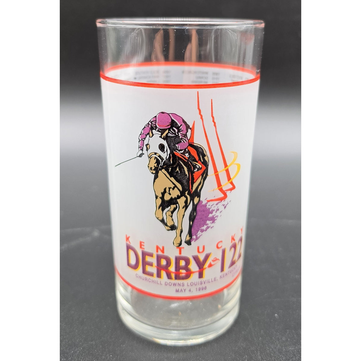 Vintage 1996 Kentucky Derby 122nd Glasses / Tumblers Set of 8 Churchill Downs