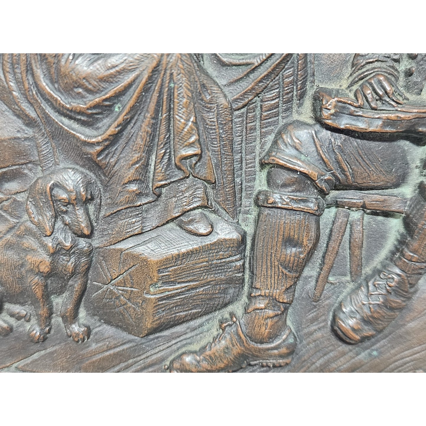 Vintage Embossed Copper Wall Art 8x5.75 Rustic Relief Panel w/ Hanger