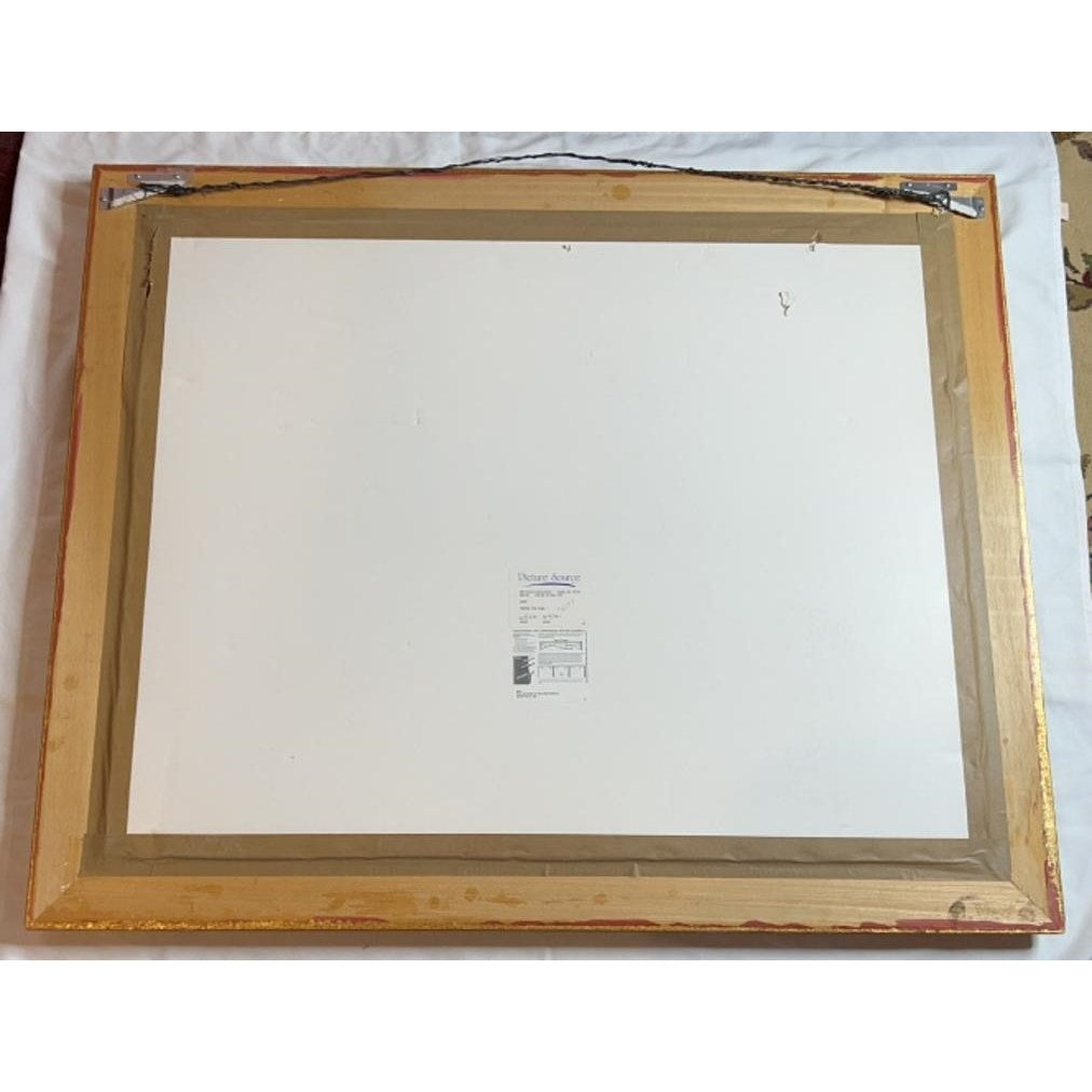 Ronald David Thompson Watercolor Still Life Flowers & Oranges Ornate Gold Frame