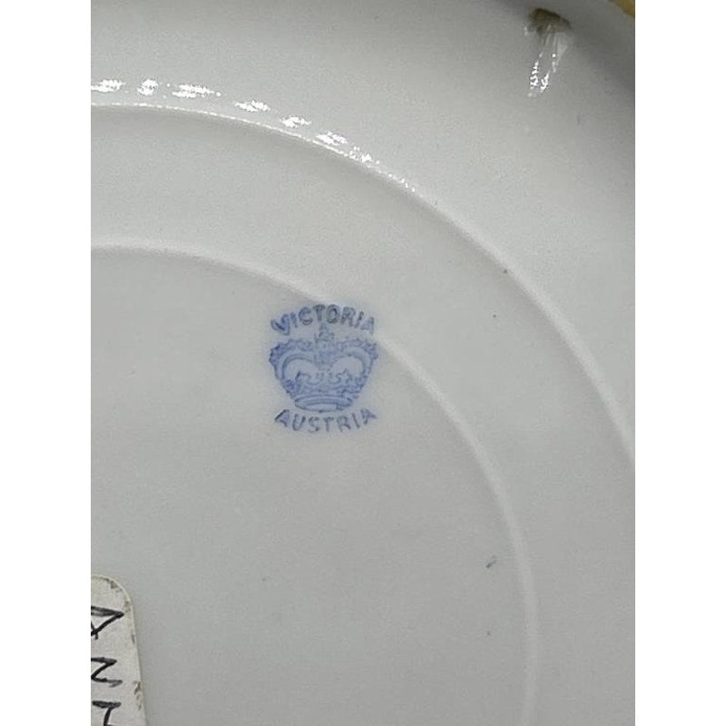 Victoria Austria Sevres Style Kaufmann Watteau Scene Plate 10" Celeste Blue 22K Gold