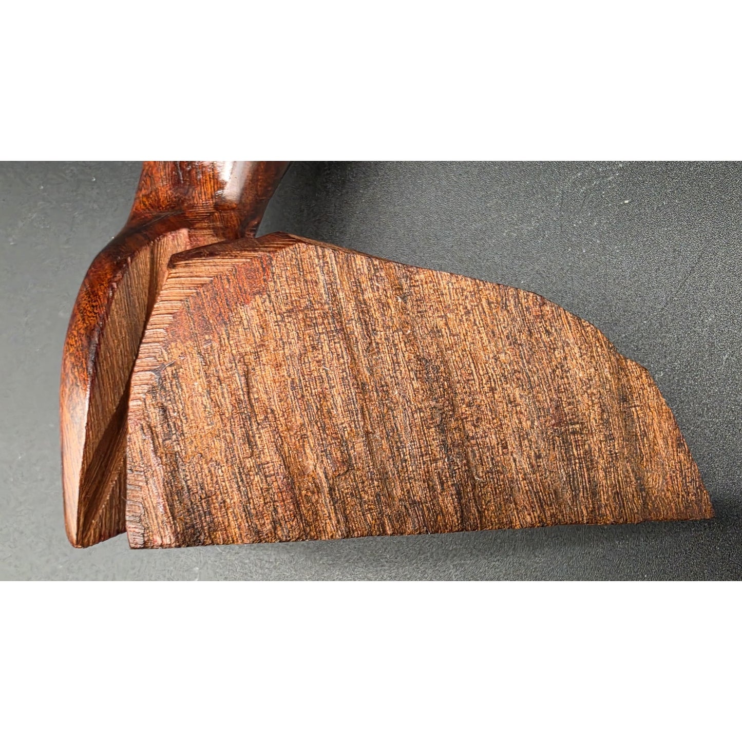 Vintage Hand‑Carved Hardwood Dolphin Statue 13.5" Polished One‑Piece Art