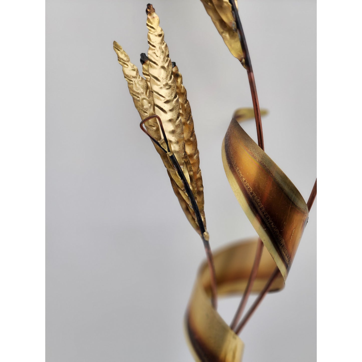 Vintage Brass & Copper Wheat Wall Art Pair – 31" Metal Sculptures Left/Right