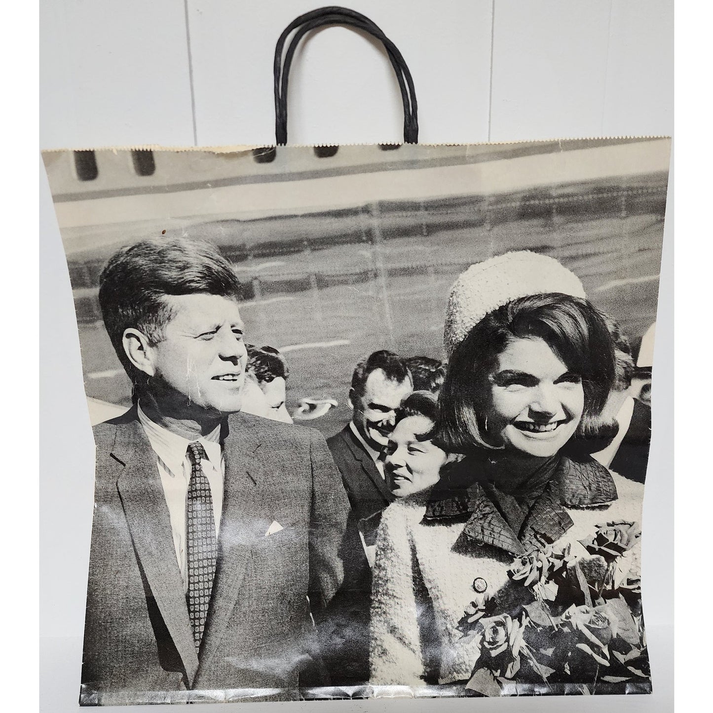 Vintage JFK Sixth Floor Museum Bag & Tribute Set w/ Plaque, Book & Buttons