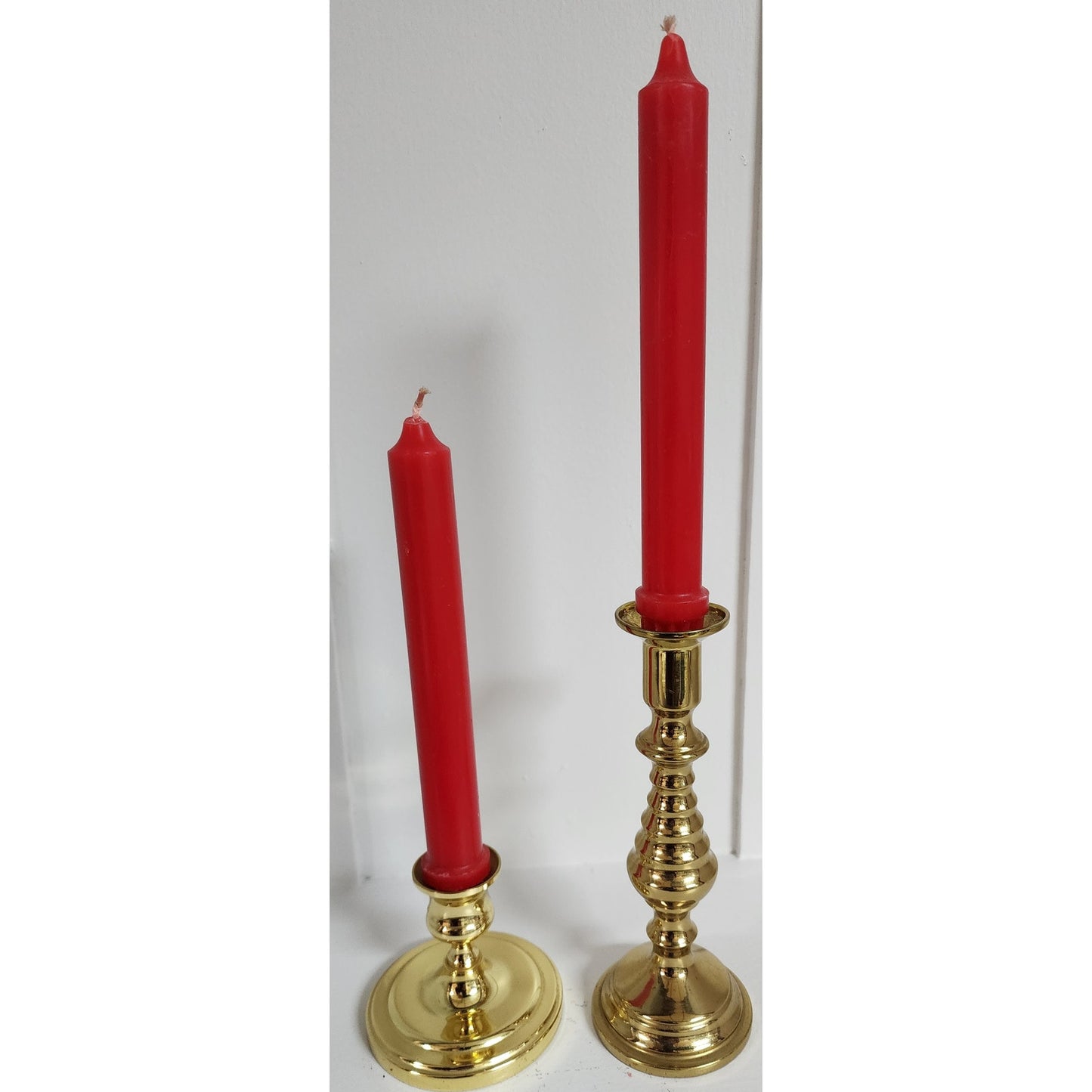 Pair Vintage Brass Candle Holders – 2.75" & 6.75" – Classic & Ornate Styles